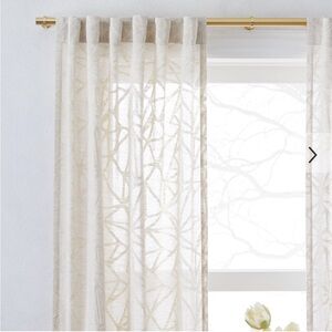 West Elm Sheer Abstract Glass Curtain 48” x 108” New Pole Pocket